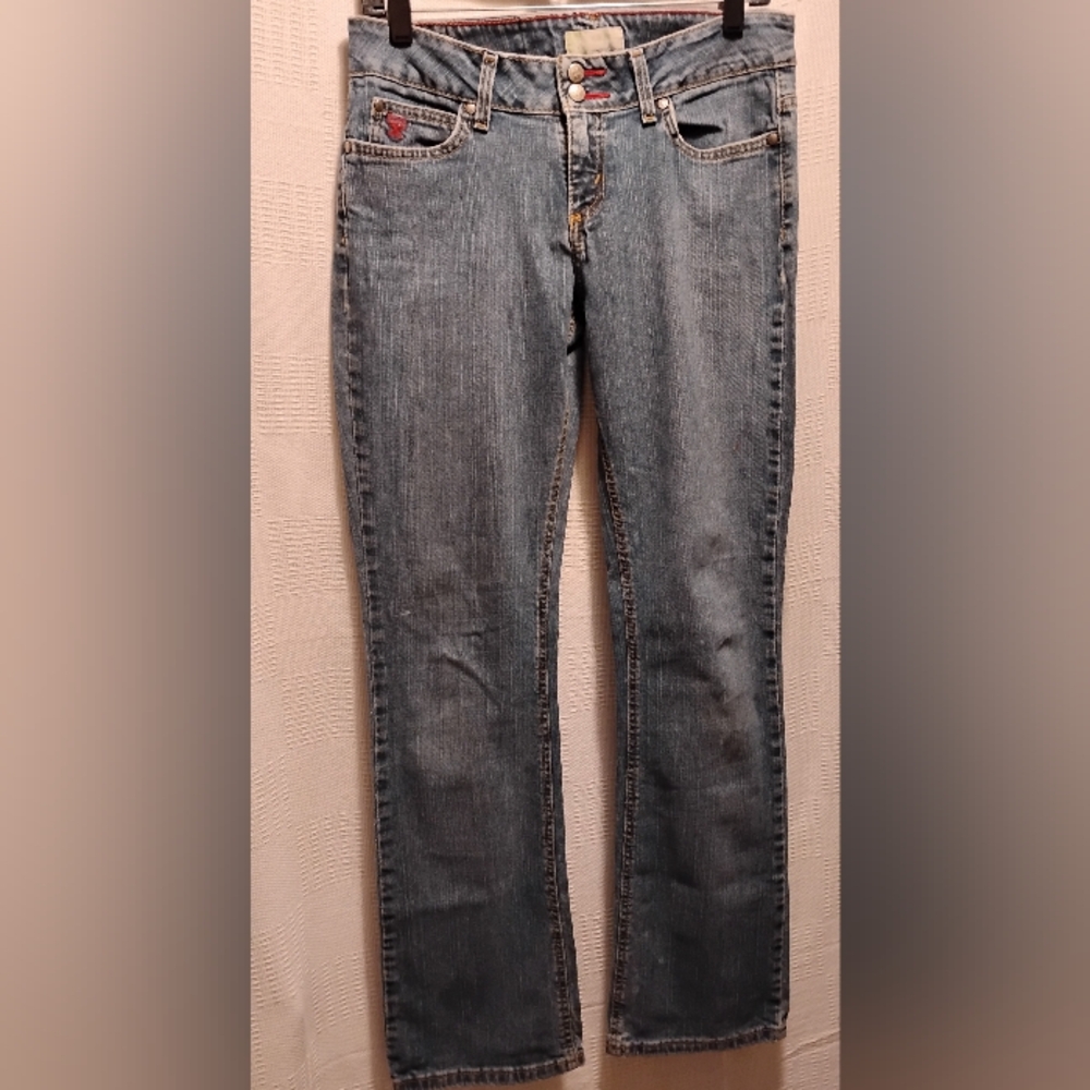 Vintage Wrangler Snap Front Cherry Lined Straight Leg Denim Jeans Jr.11 - Picture 14 of 14